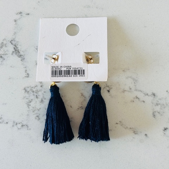 Madewell Lantern Navy blue Tassel Earrings - Picture 7 of 9
